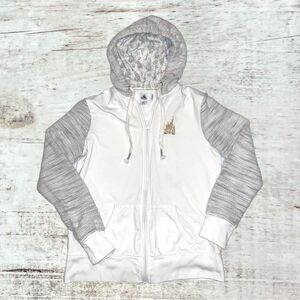 Walt Disney World Women’s Small Magic Kingdom White Zip Up Hoodie Size Small